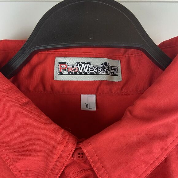 VTG Flames Western Bowling Fishing Button Up Red Shirt Mens Size XL Pro Wear One - Picture 2 of 13